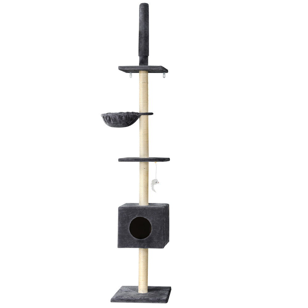 i.Pet 260cm Cat Tree Tower Scratching Post Dark Grey