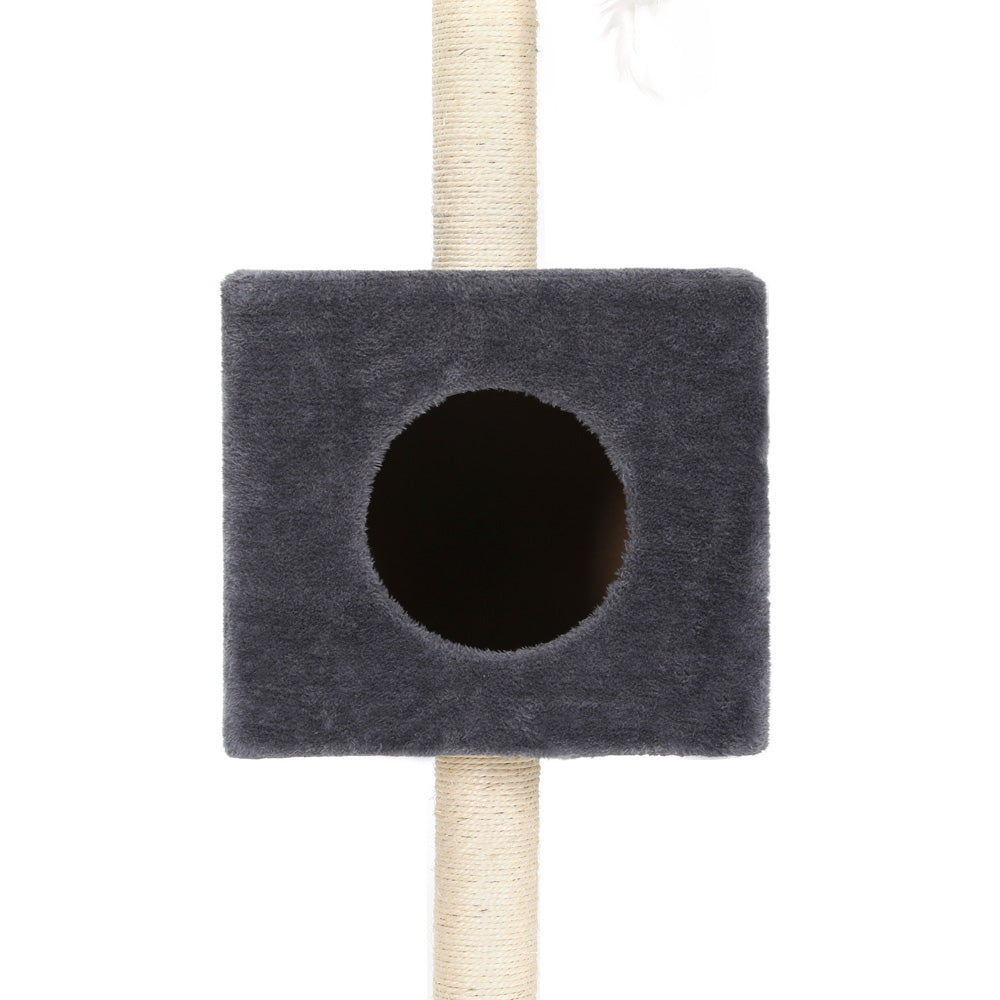 i.Pet 260cm Cat Tree Tower Scratching Post Dark Grey