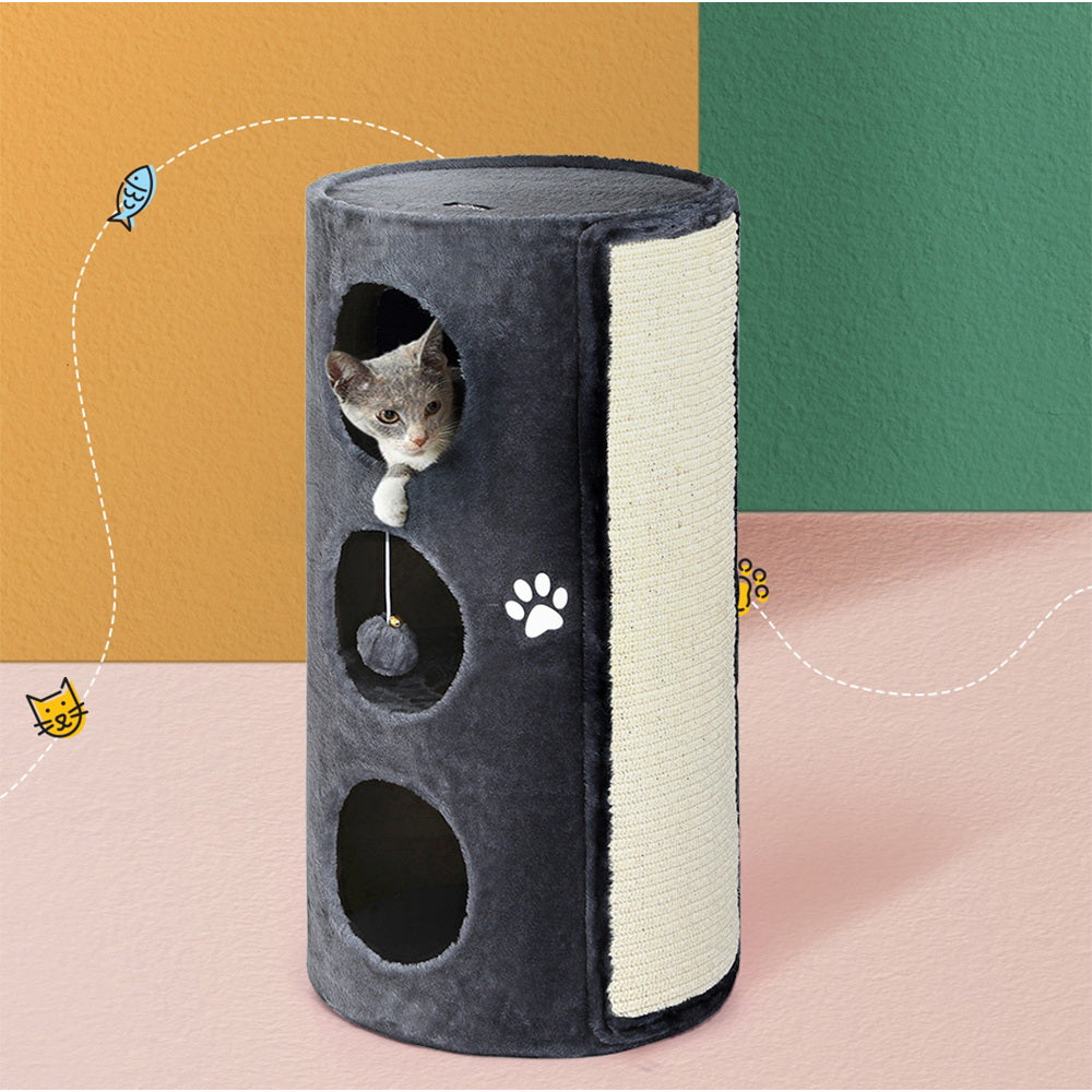 i.Pet 70cm Cat Tree Scratching Post Tower Dark Grey