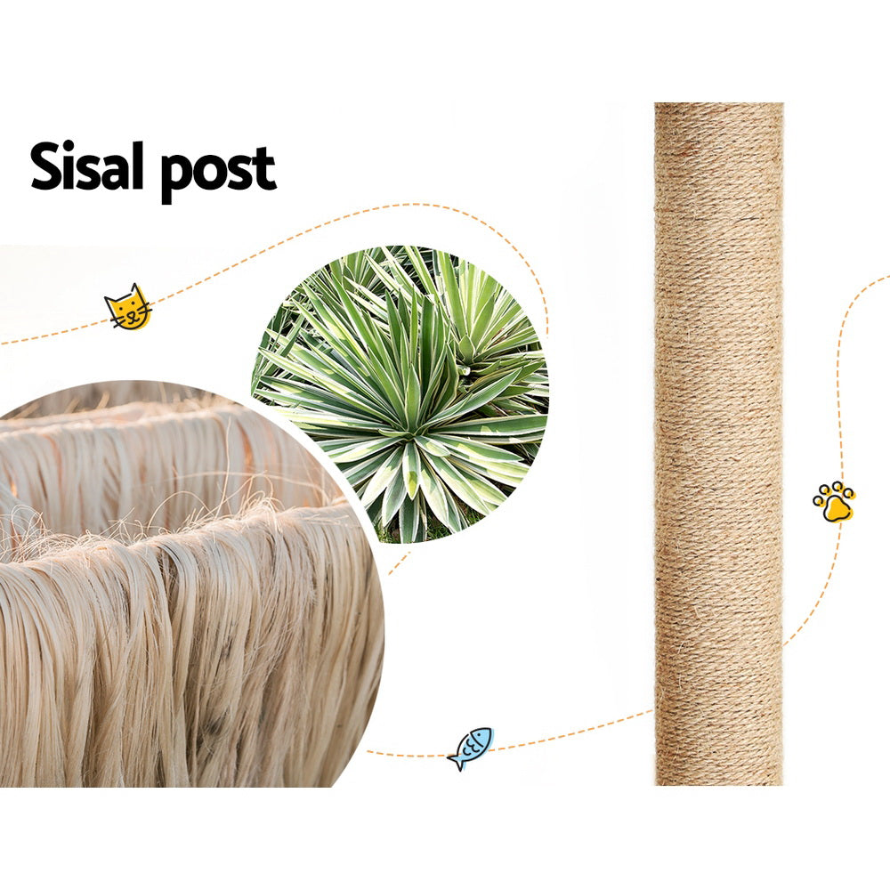 i.Pet 141cm Cat Tree Tower Scratching Post Condo Beige