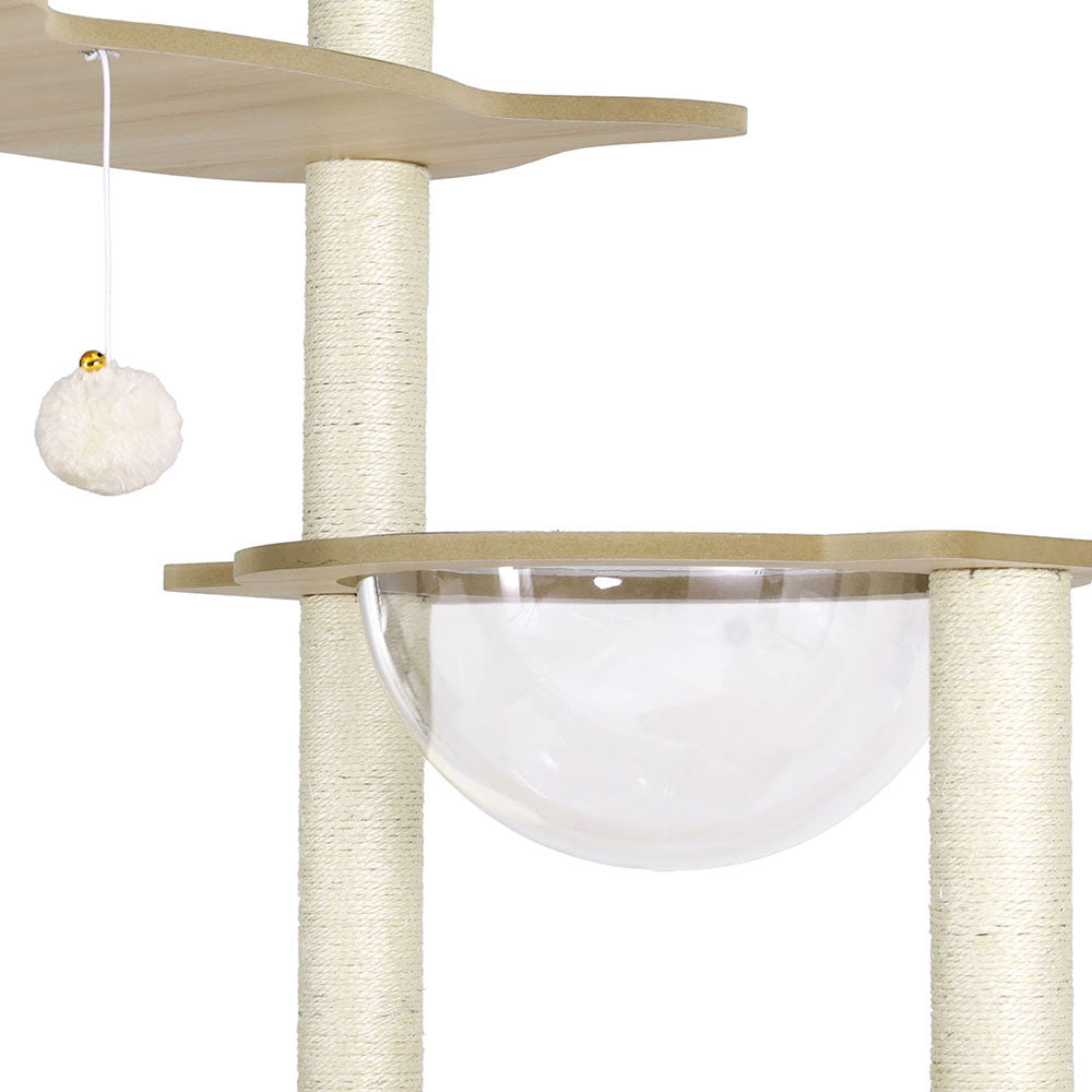 i.Pet 174cm Cat Tree Tower Scratching Post Beige