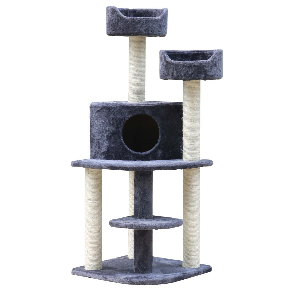 i.Pet 126cm Cat Tree Tower Scratching Post Condo Grey