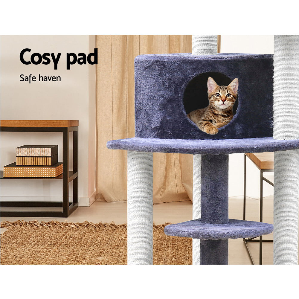 i.Pet 126cm Cat Tree Tower Scratching Post Condo Grey