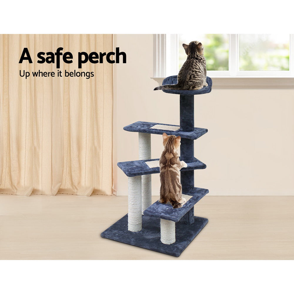 i.Pet 100cm Cat Tree Scratching Post Tower Grey