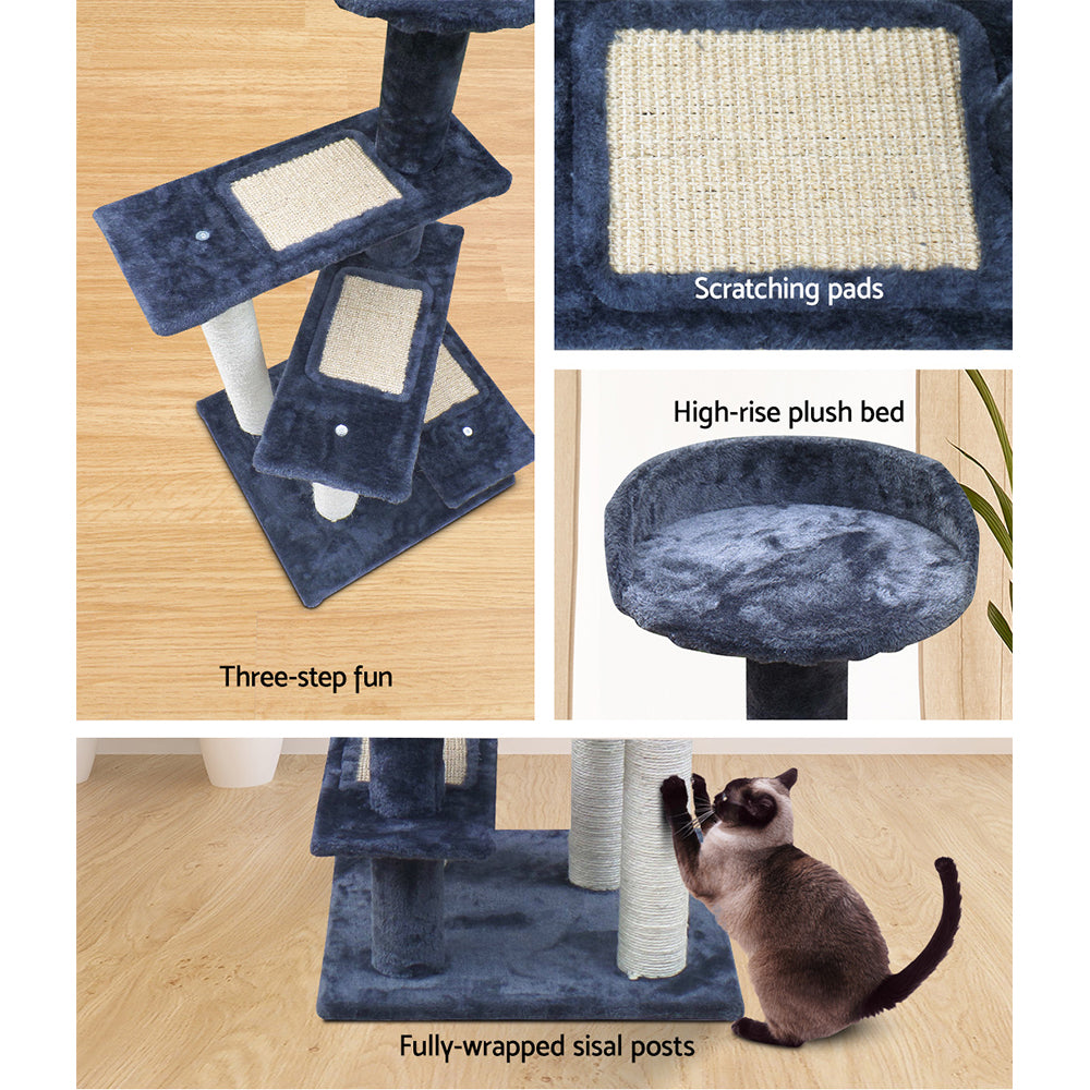i.Pet 100cm Cat Tree Scratching Post Tower Grey