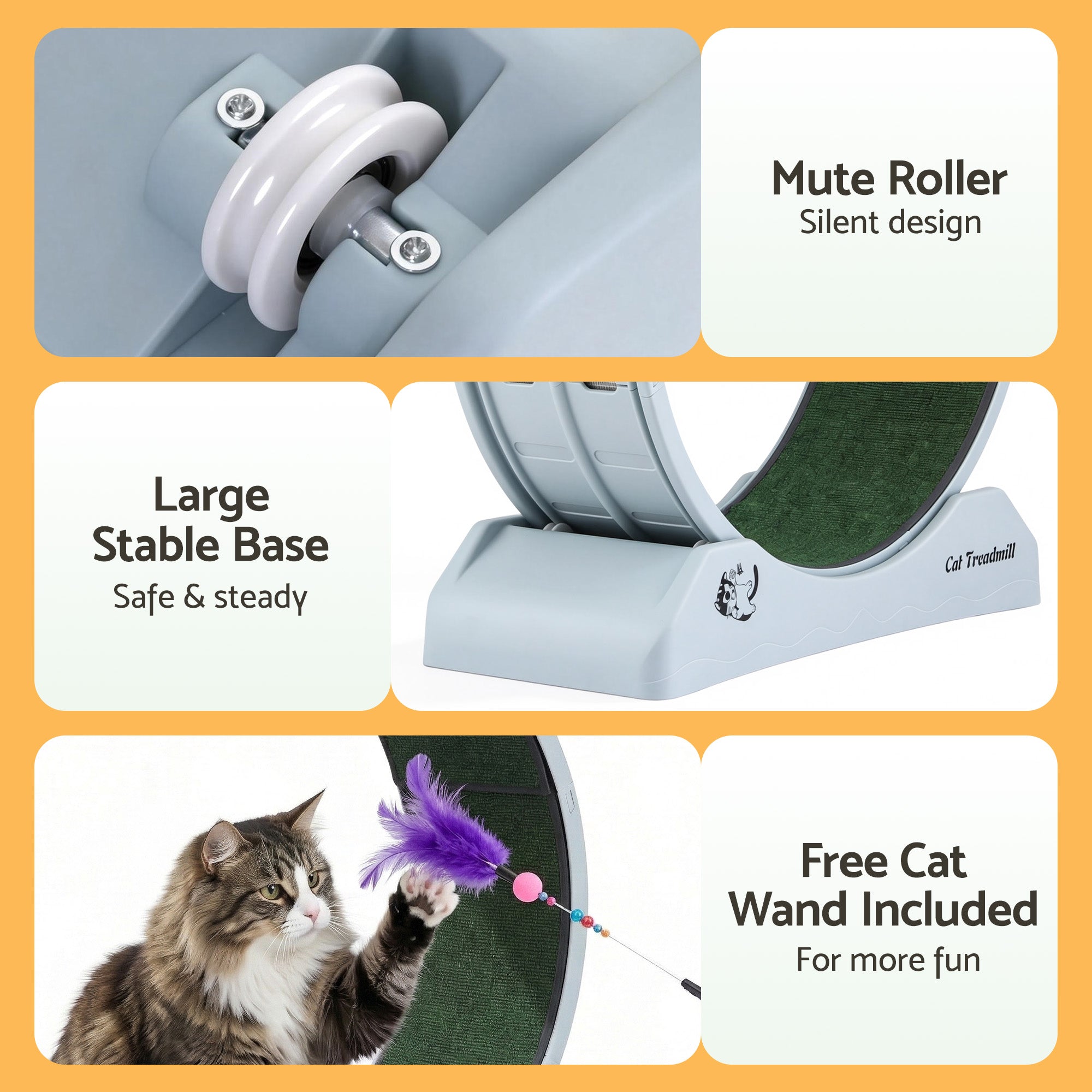 i.Pet Cat Exercise Wheel Treadmill Indoor 80cm Blue & Green