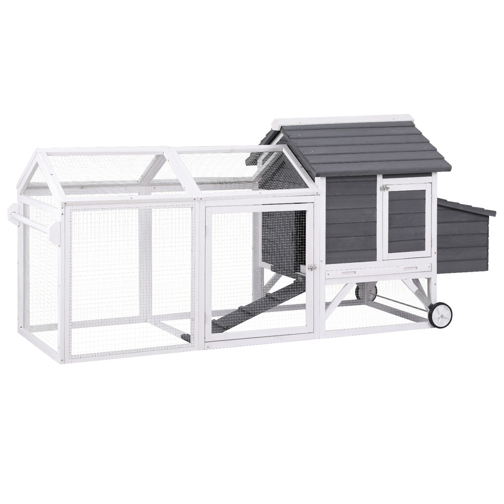 Extra Large Wooden Chicken Coop with Run, Wheels | i.Pet