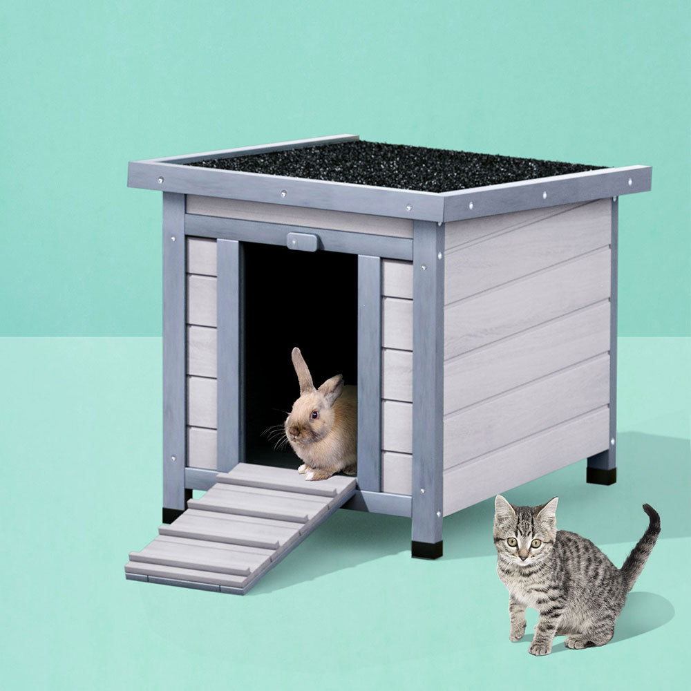 i.Pet Rabbit Hutch Outdoor Cat House Wooden Shelter Condo Small Enclosure Indoor
