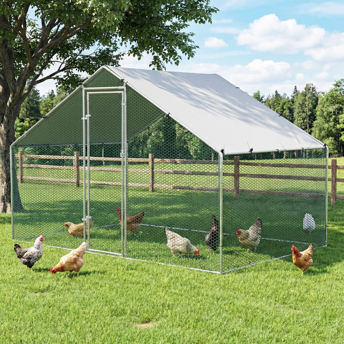 i.Pet Walk-In Chicken Coop Rabbit Hutch Outdoor Run 3x2x2m