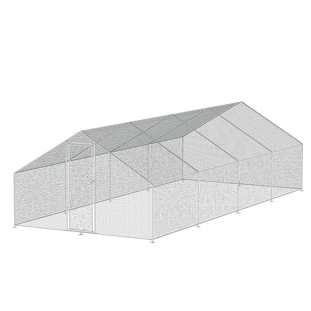 i.Pet 8m x 3m Chicken Coop Cage Galvanised Steel Silver