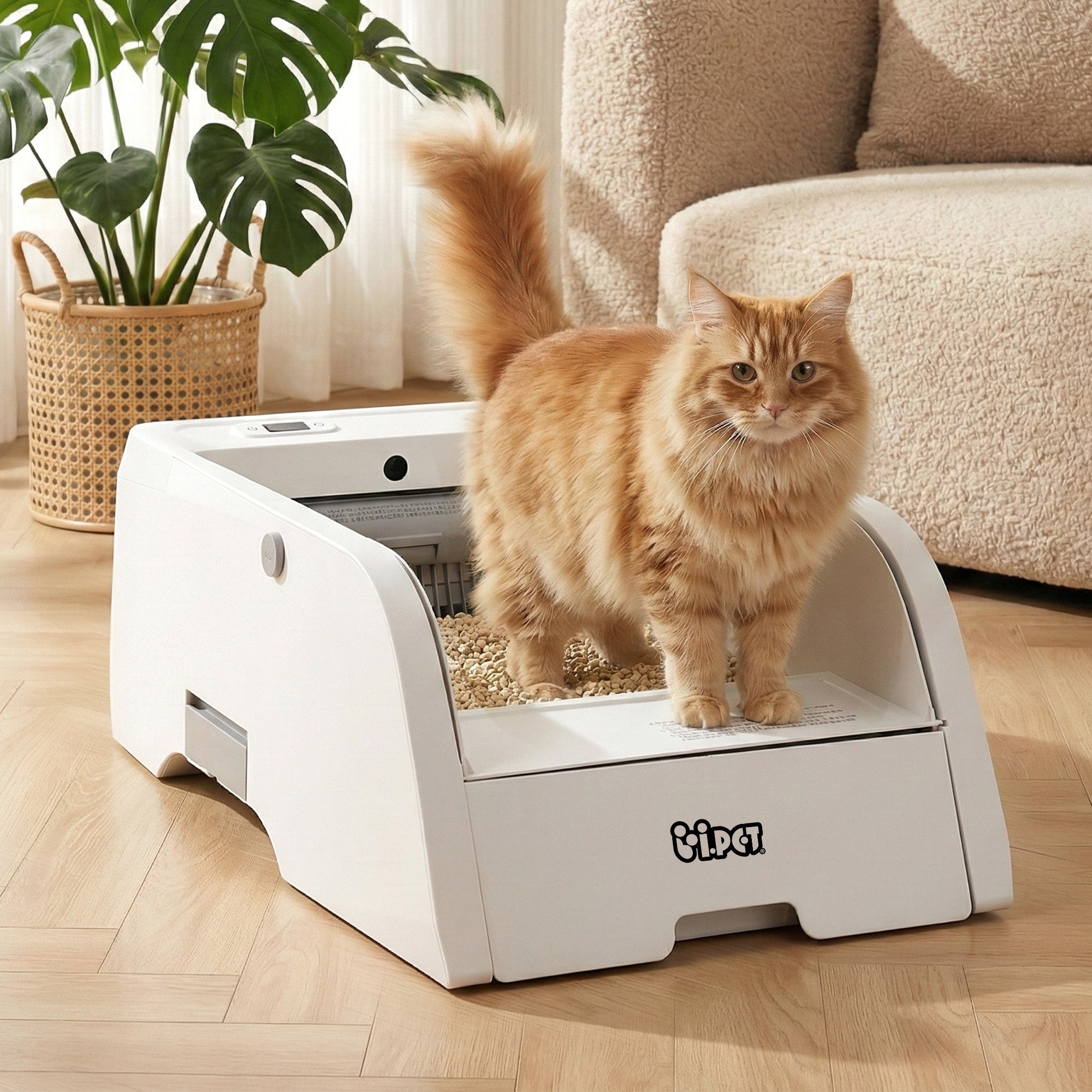 i.pet Automatic Cat Litter Box Self Cleaning Smart Pet Toilet App Control 5L White