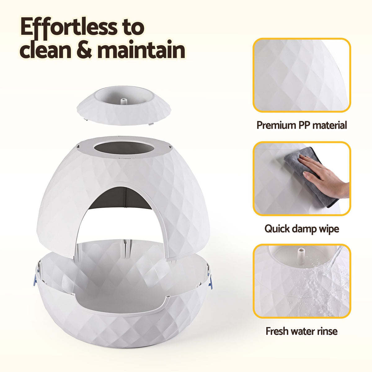 i.Pet Cat Litter Box Enclosure Hidden Litter Tray Planter White