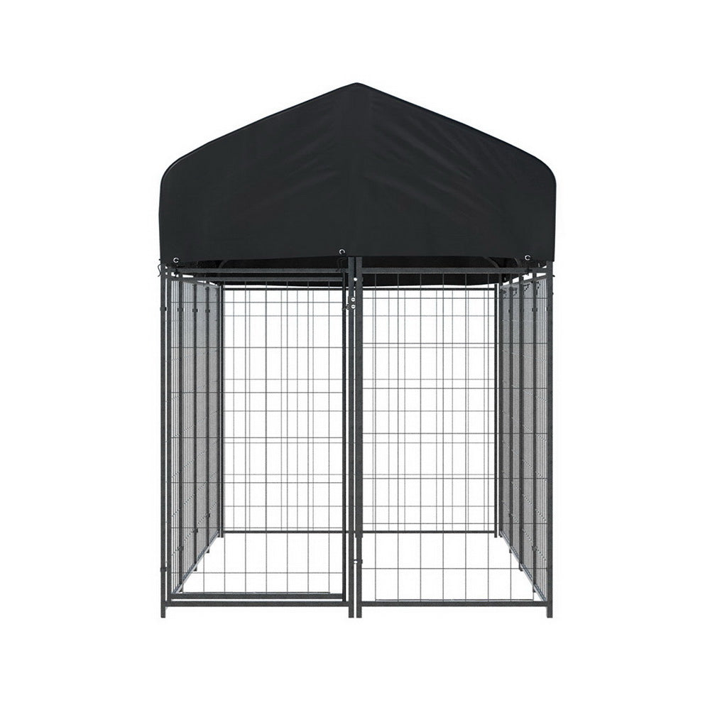 Weatherproof Steel Dog Kennel Extra Large Outdoor - i.Pet