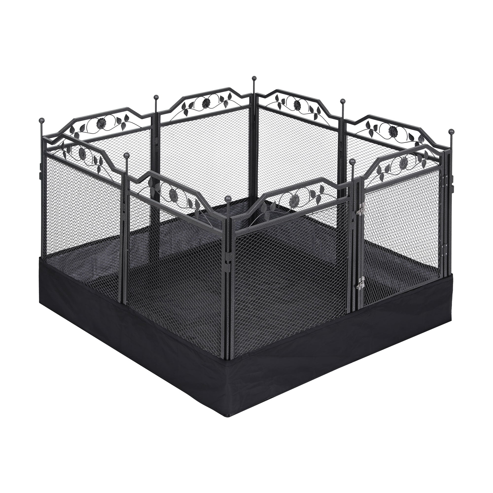 i.Pet Pet Dog Playpen Heavy-Duty Enclosure Multi-Configuration Indoor Outdoor Black