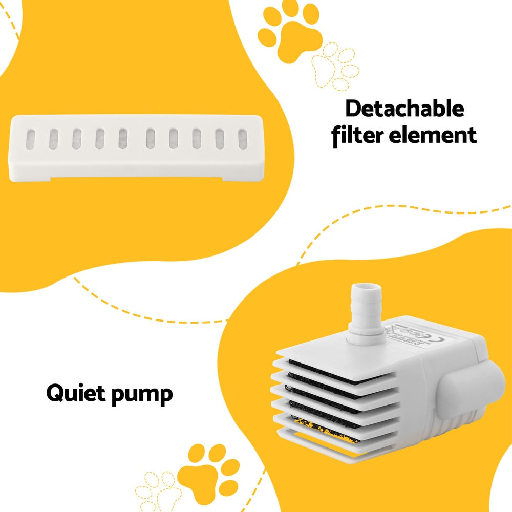 i.Pet Pet Water Fountain Feeder Dispenser Filter Dog Cat Drinking Automatic 2.2L
