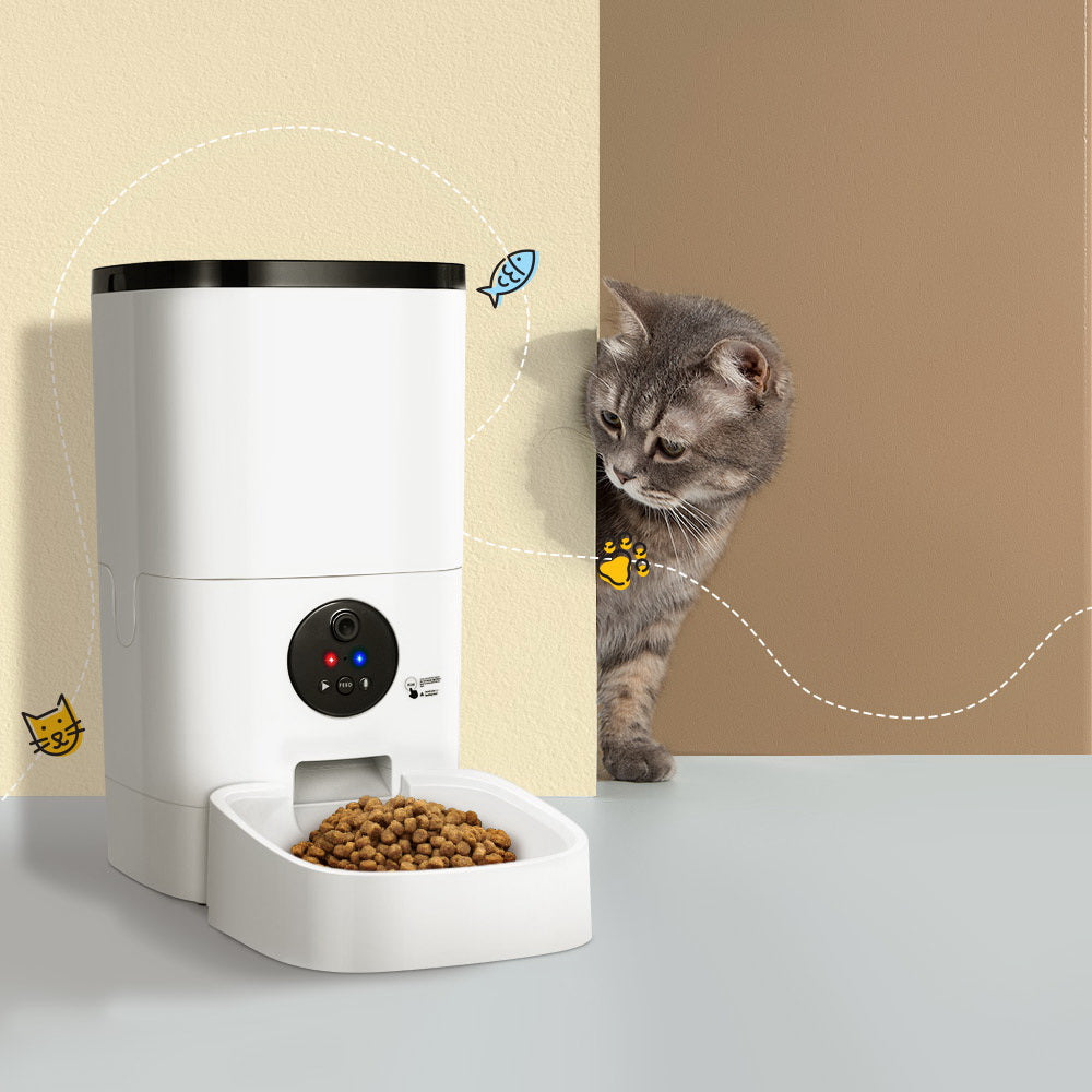 i.Pet 6L Smart Pet Feeder WiFi Camera White