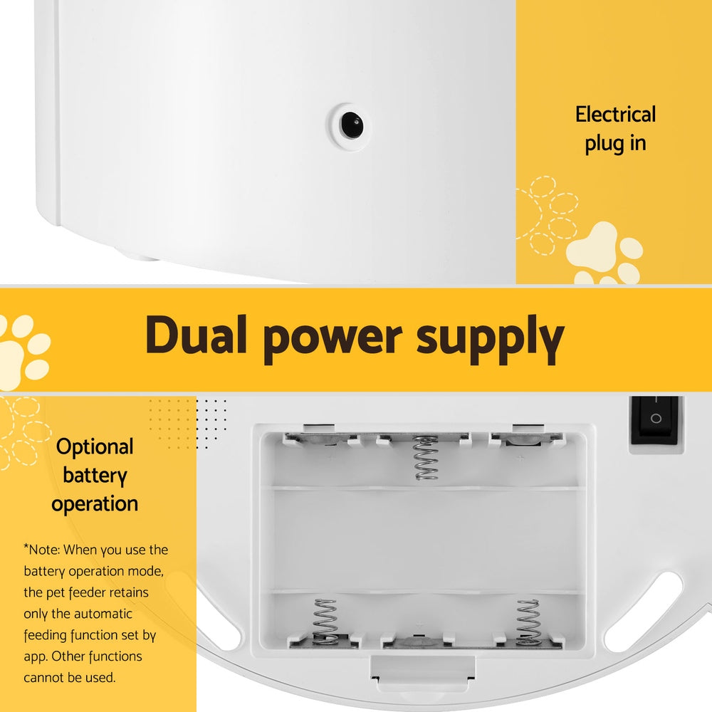 i.Pet 7L Smart Pet Feeder Automatic WiFi Dog Cat Food Dispenser White