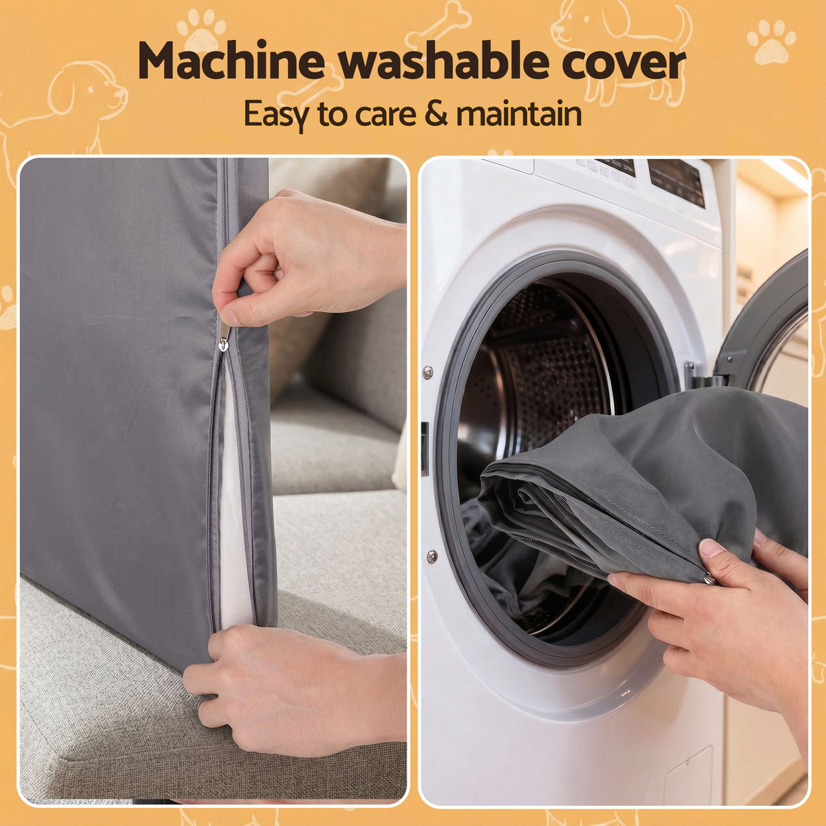 i.Pet 2-in-1 Dog Kennel Crate Furniture Wooden House Grey