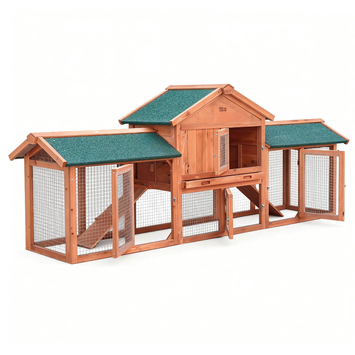 i.Pet Wooden Chicken Coop Rabbit Hutch with Run, Large