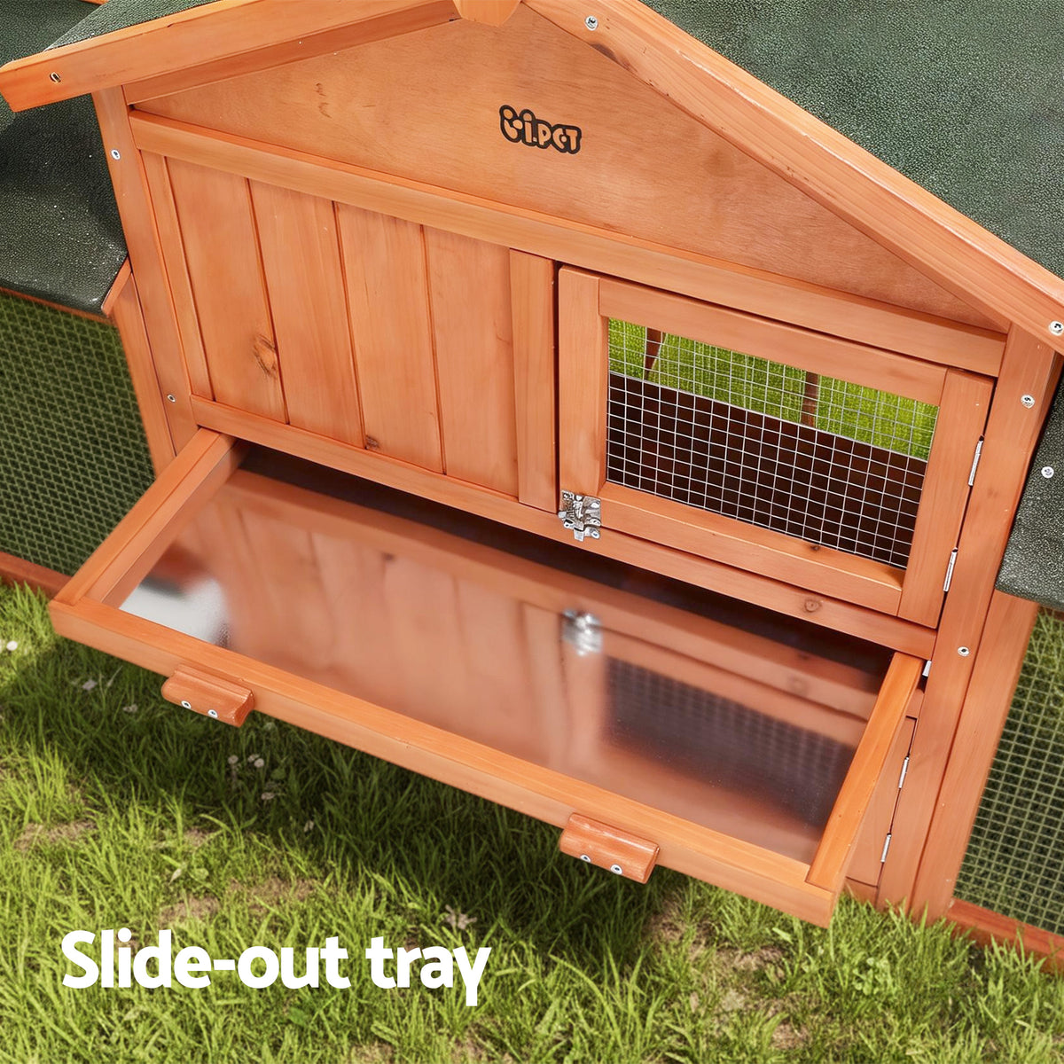 i.Pet Wooden Chicken Coop Rabbit Hutch with Run, Large