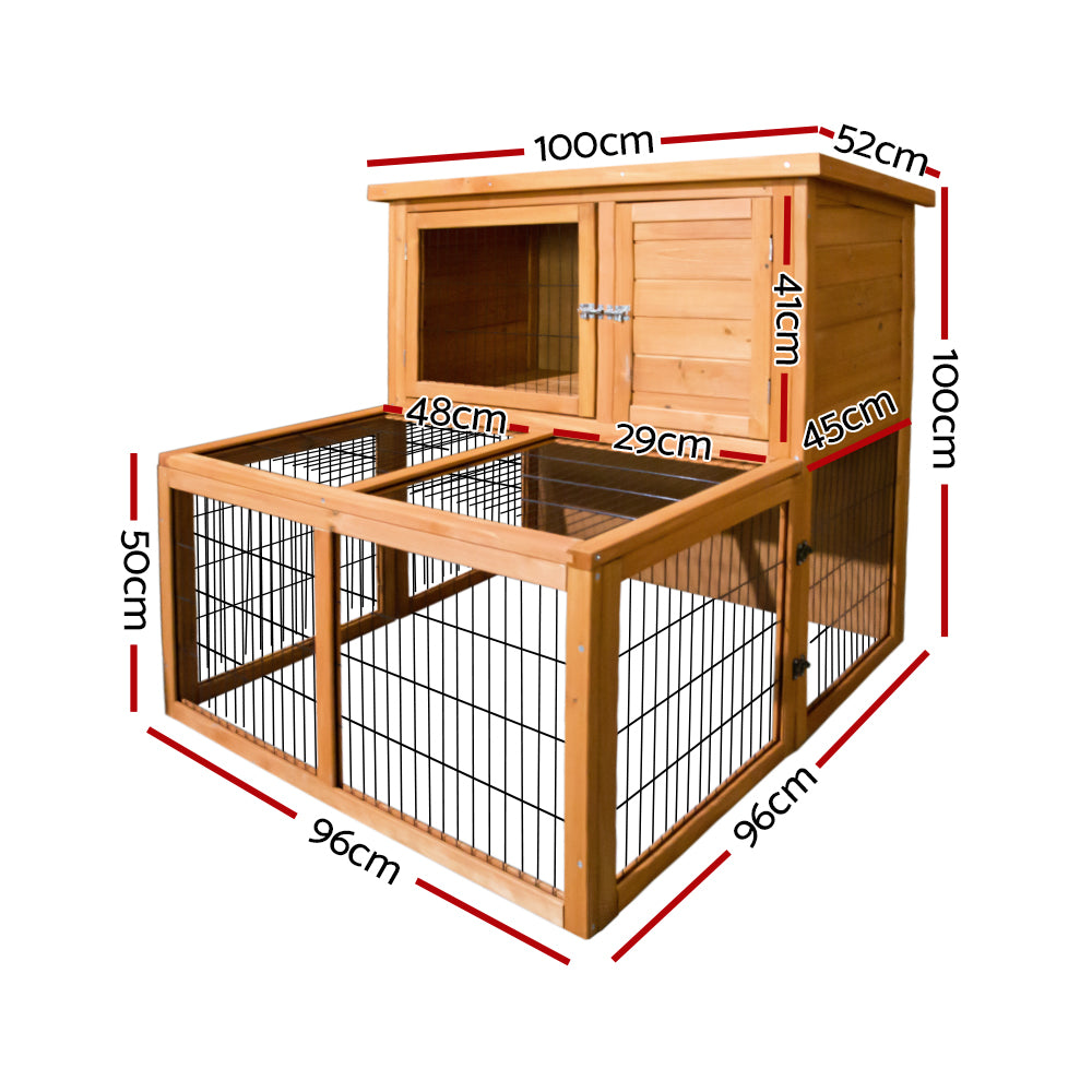 i.Pet Large Wooden Chicken Coop Rabbit Hutch Outdoor Cage