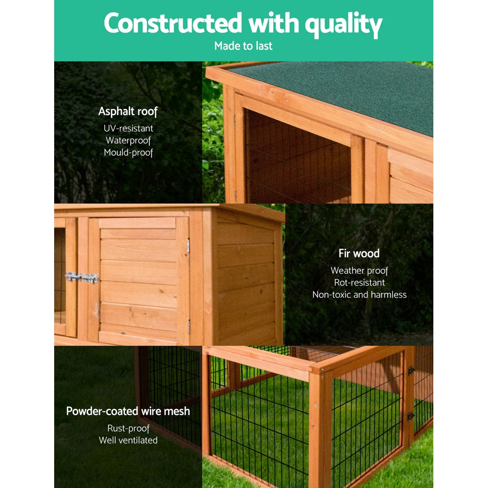 i.Pet Large Wooden Chicken Coop Rabbit Hutch Outdoor Cage