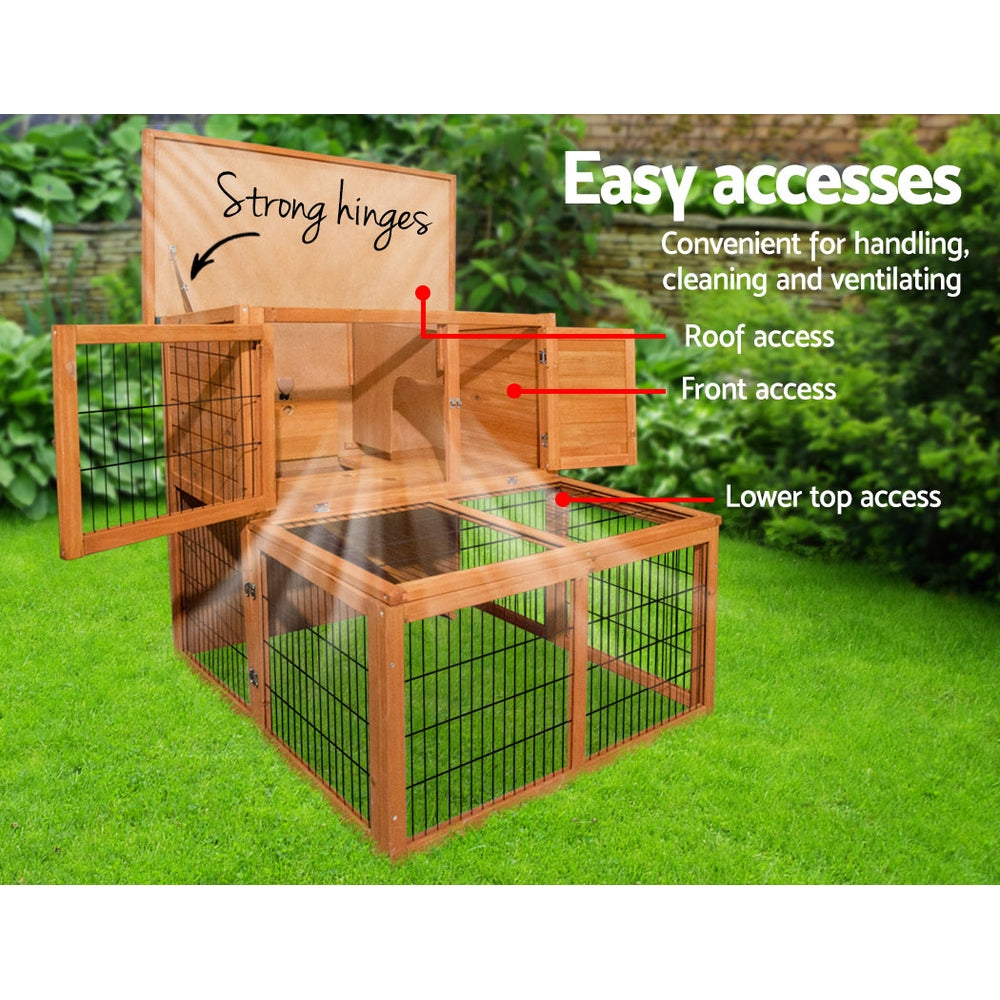 i.Pet Large Wooden Chicken Coop Rabbit Hutch Outdoor Cage