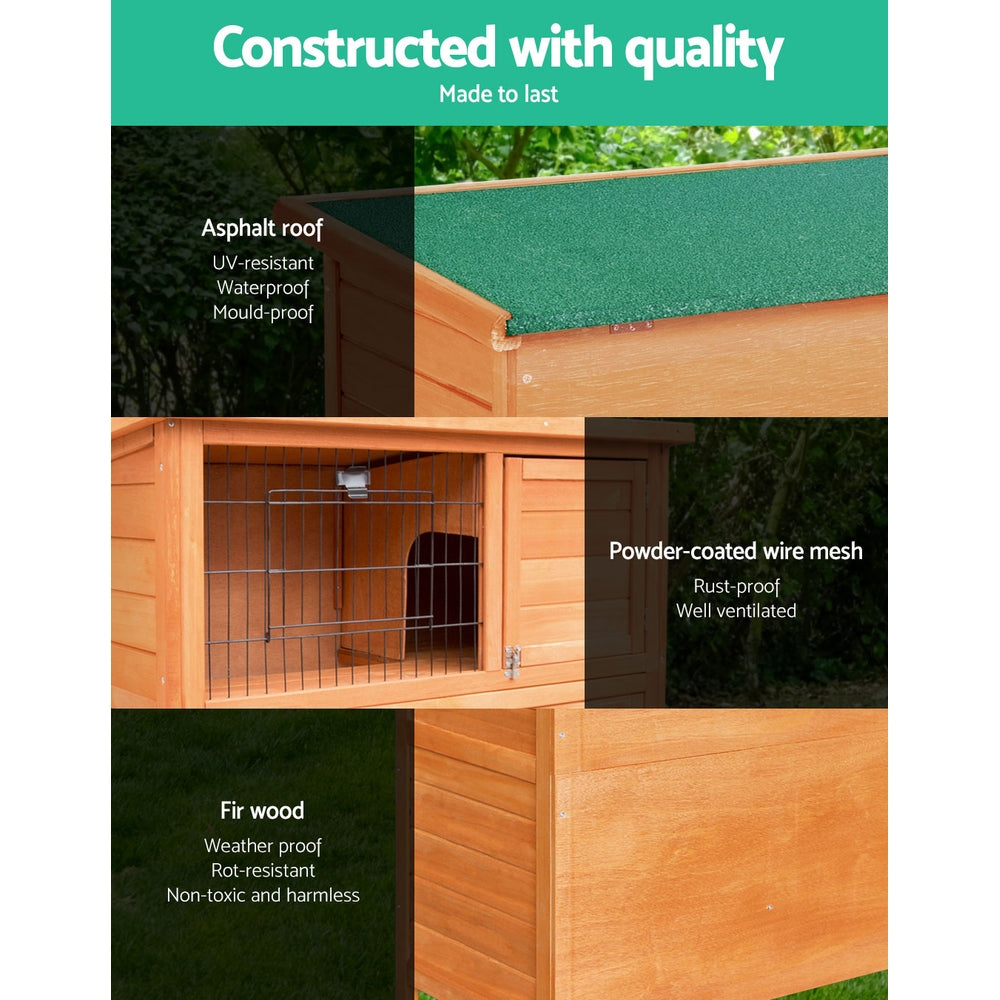 i.Pet Large Wooden Chicken Coop Rabbit Hutch Outdoor Cage