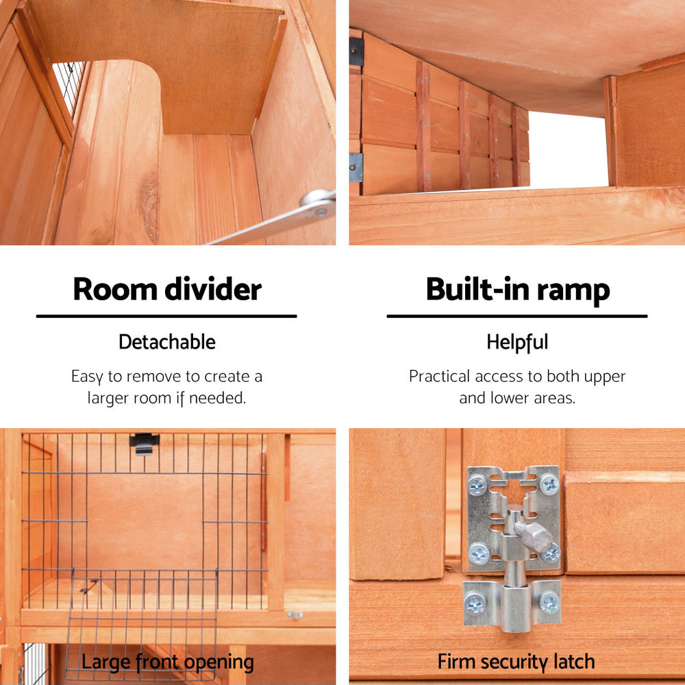i.Pet Large Wooden Chicken Coop Rabbit Hutch Outdoor Cage