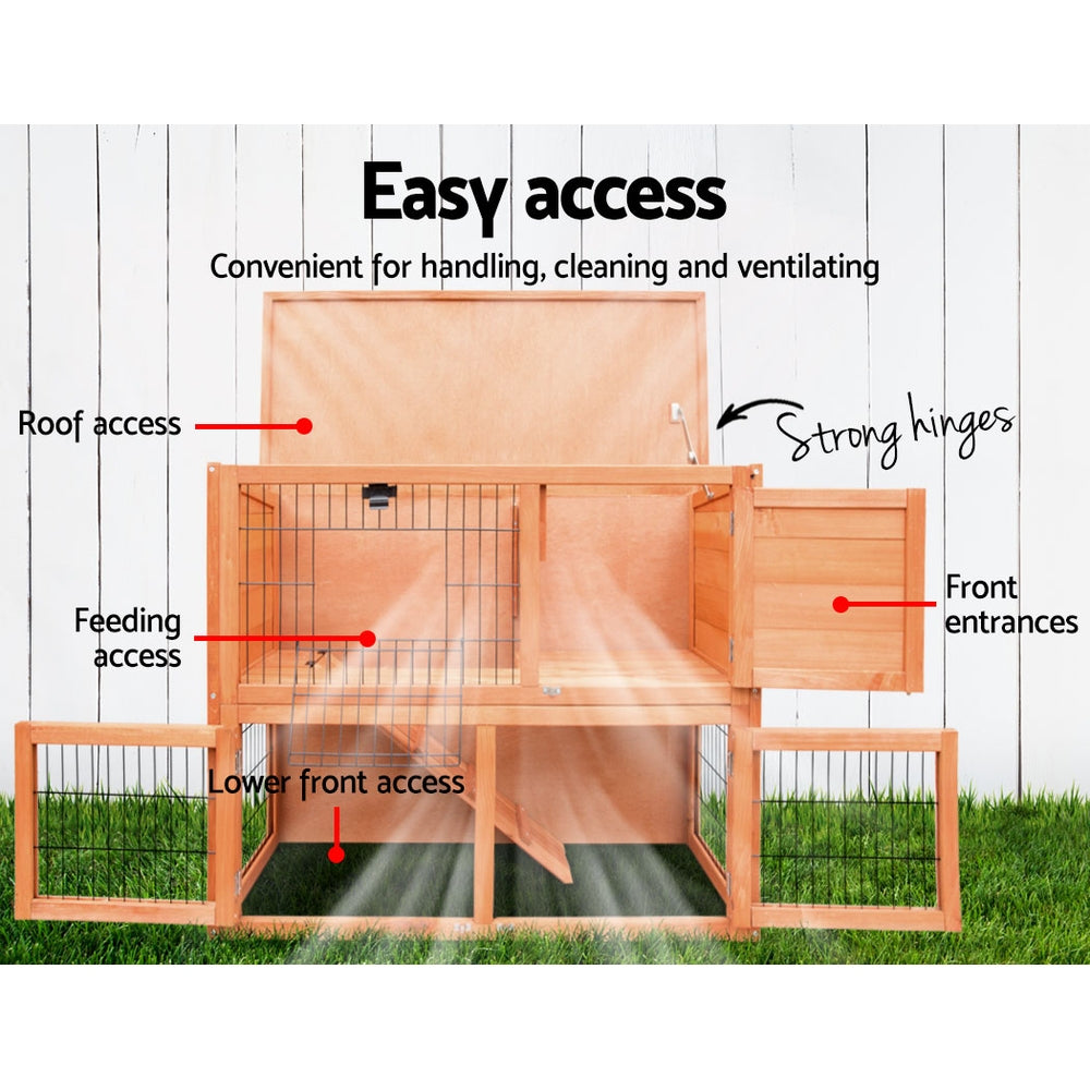 i.Pet Large Wooden Chicken Coop Rabbit Hutch Outdoor Cage
