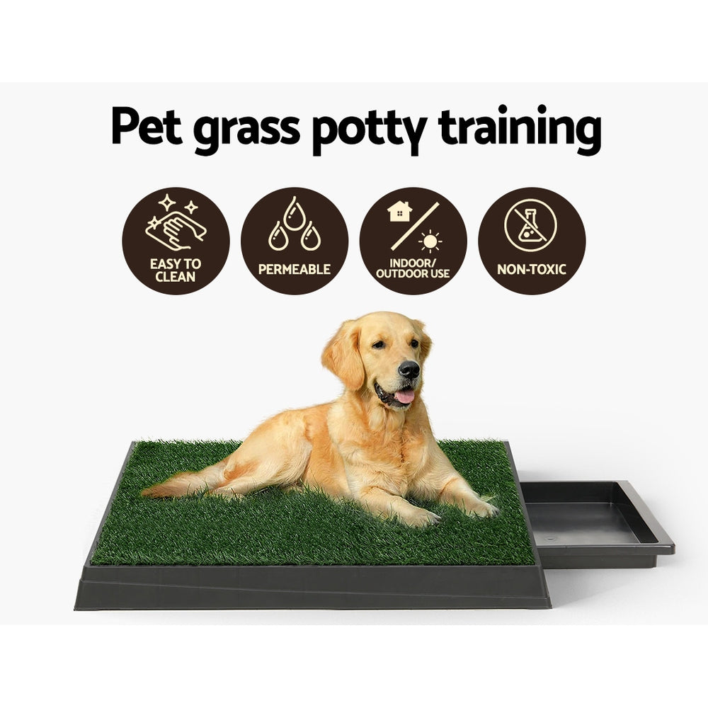 i.Pet Large Dog Potty Training Pad Tray with Grass Mats