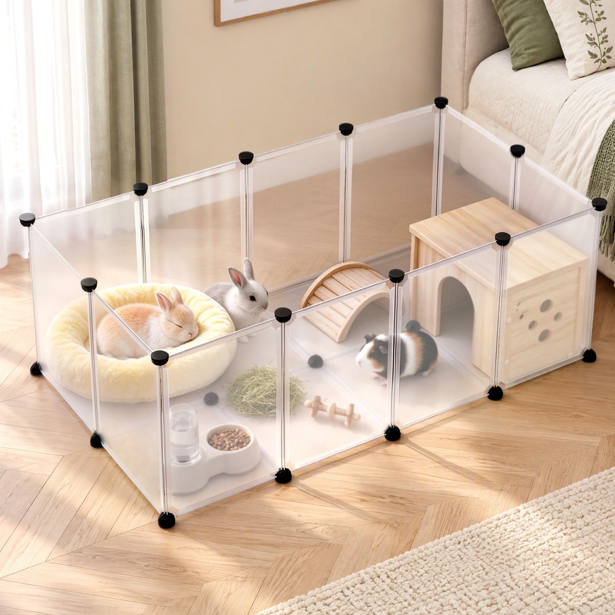 i.Pet 20 Panel DIY Pet Playpen Small Animal Enclosure 125cm