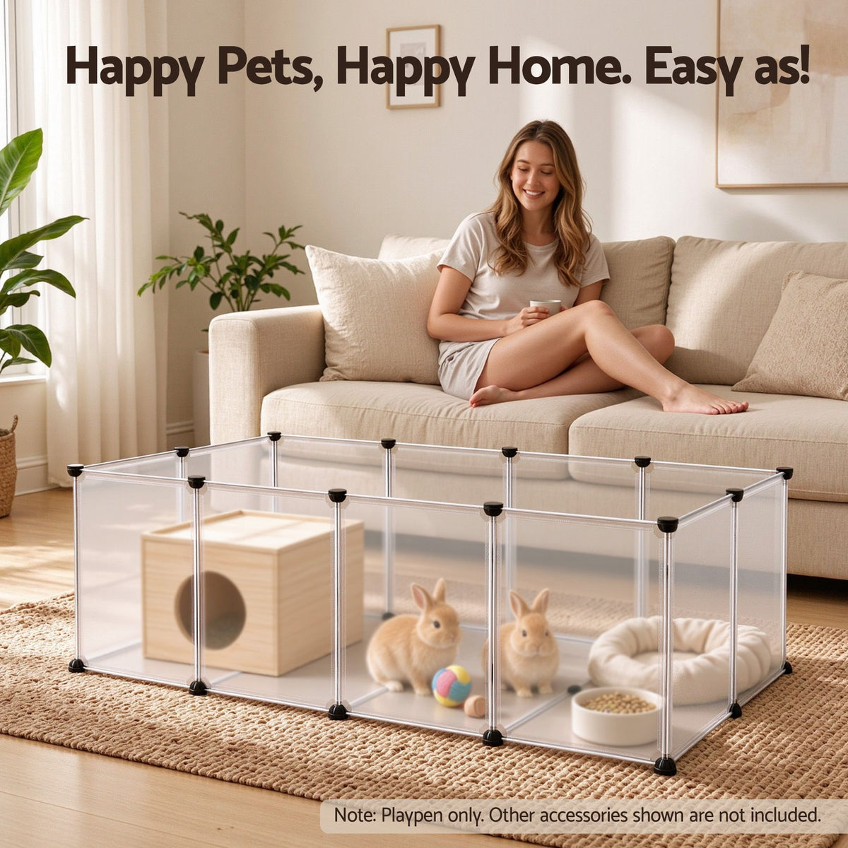 i.Pet 20 Panel DIY Pet Playpen Small Animal Enclosure 125cm