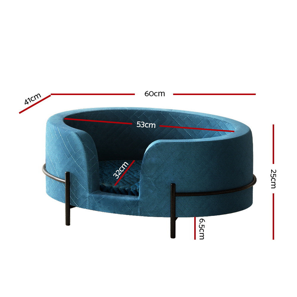 i.Pet Pet Sofa Bed Raised Calming Couch Blue