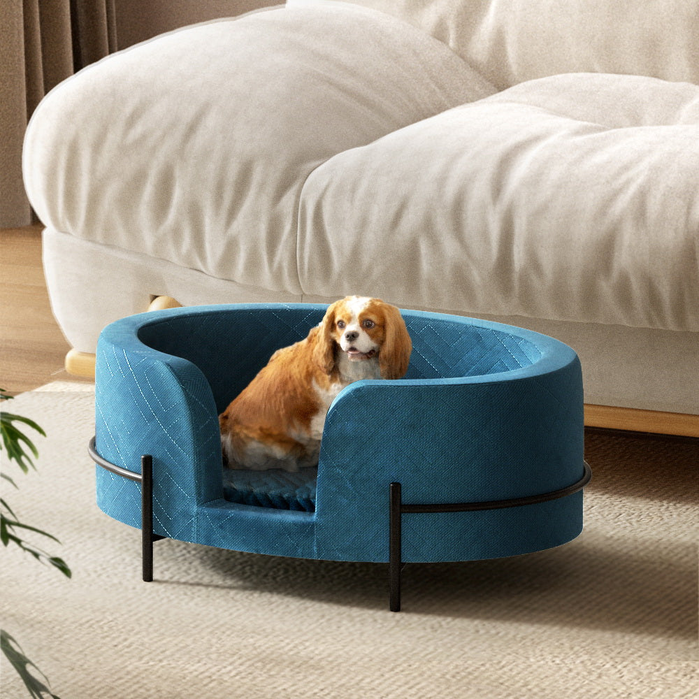 i.Pet Pet Sofa Bed Raised Calming Couch Blue