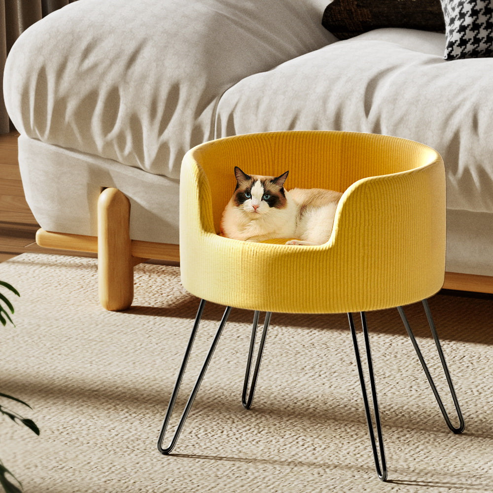 i.Pet Pet Sofa Lounge Raised Dog Cat Bed Yellow