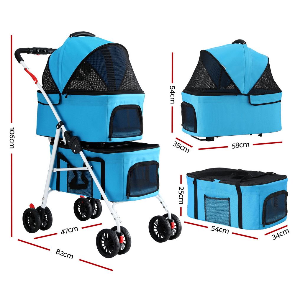 i.Pet 3-in-1 Pet Stroller Large Dog Pram Foldable