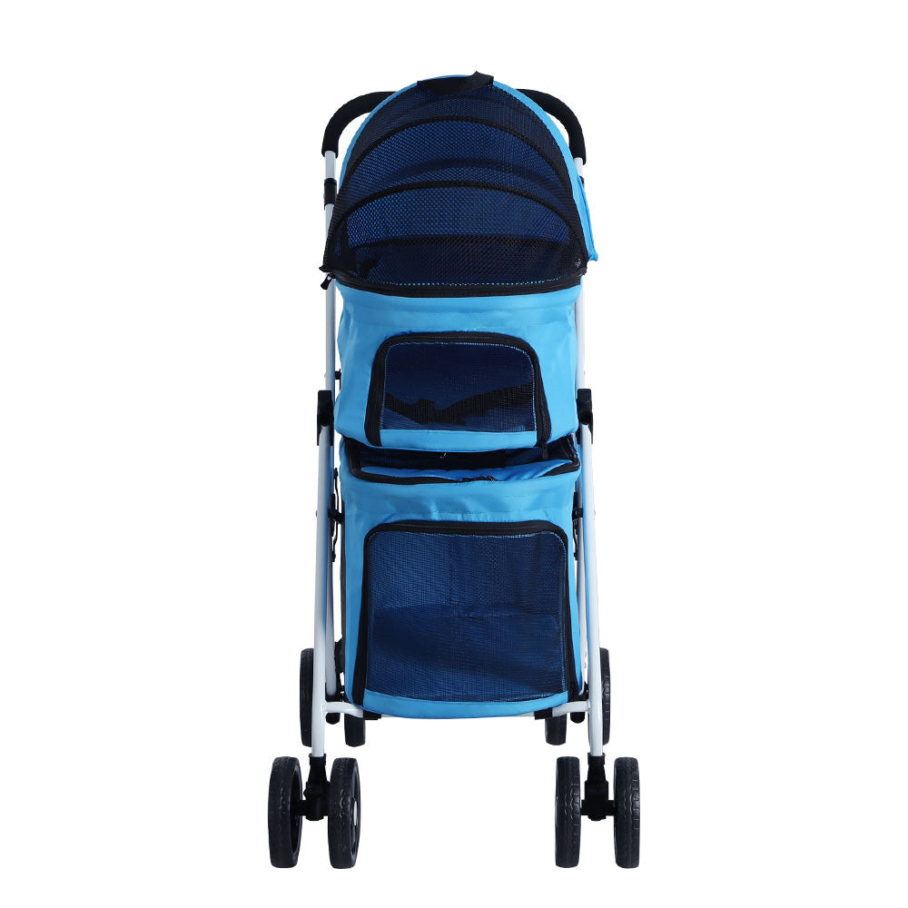 i.Pet Large Pet Stroller Foldable 4-Wheel Blue