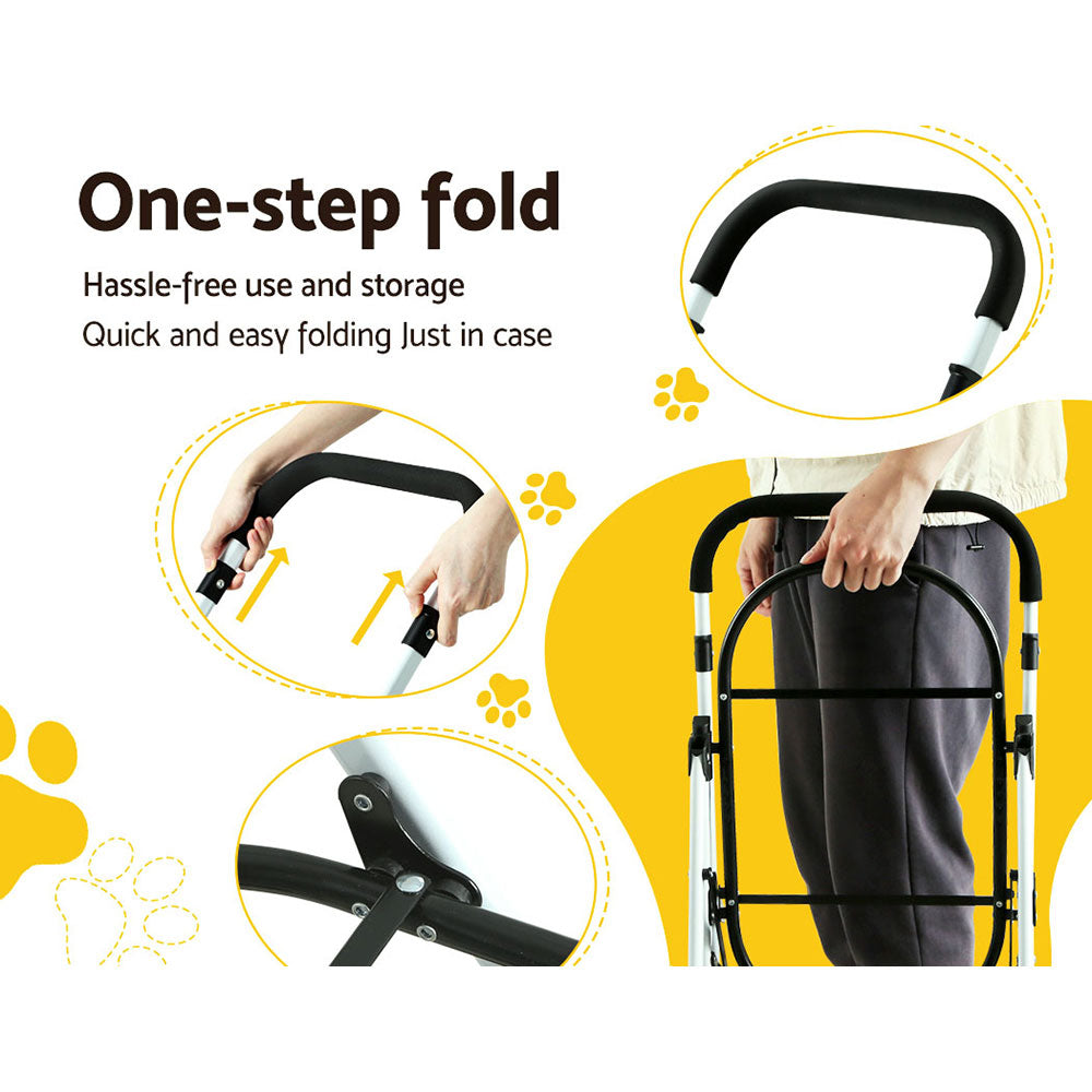 i.Pet Large Pet Stroller Foldable 4-Wheel Blue