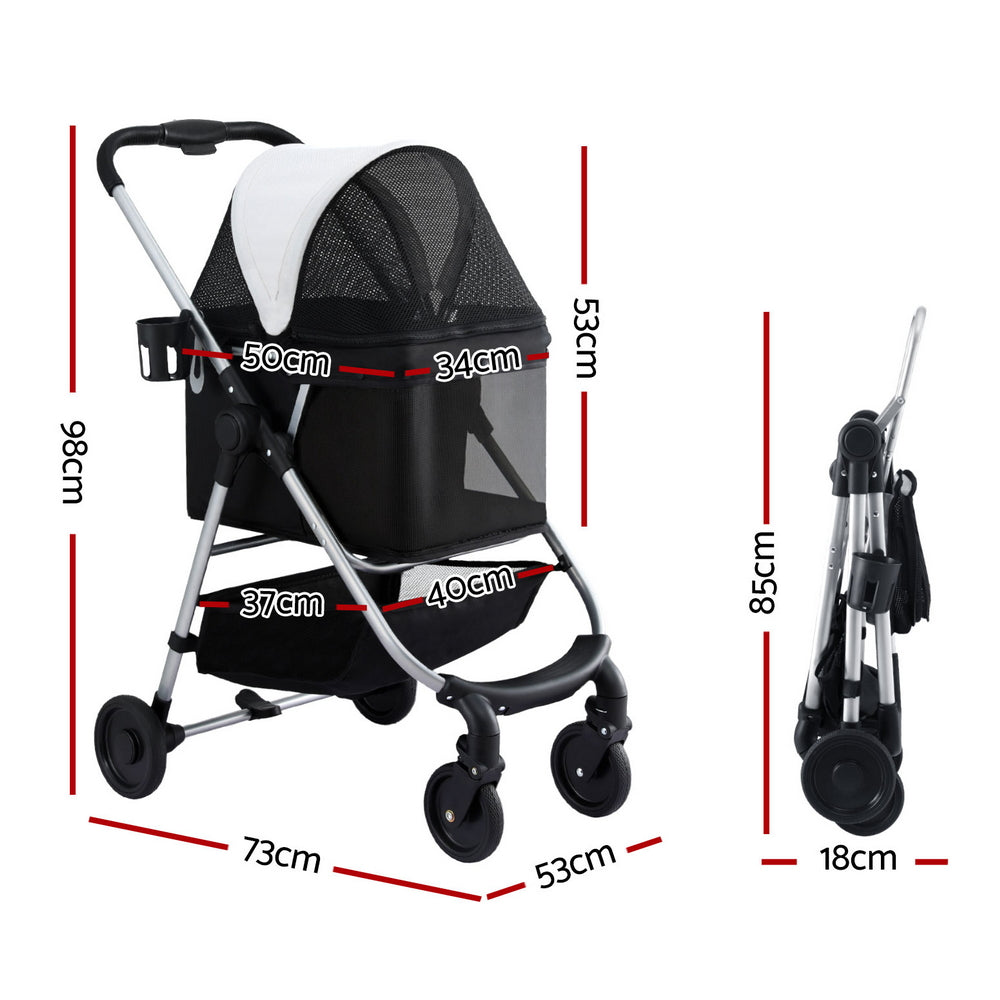 i.Pet Large Pet Stroller Dog Cat Pram Foldable Travel Pushchair