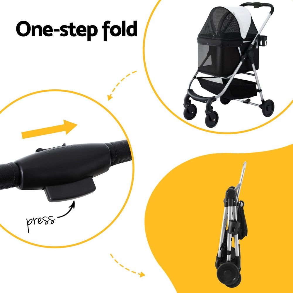 i.Pet Large Pet Stroller Dog Cat Pram Foldable Travel Pushchair