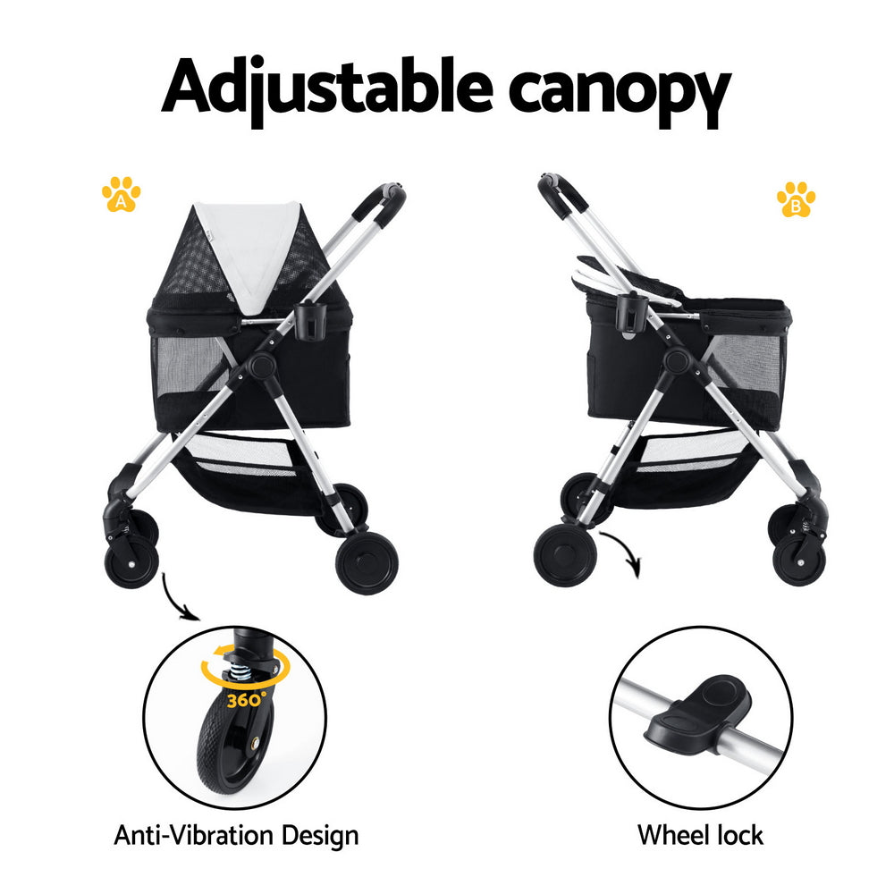 i.Pet Large Pet Stroller Dog Cat Pram Foldable Travel Pushchair