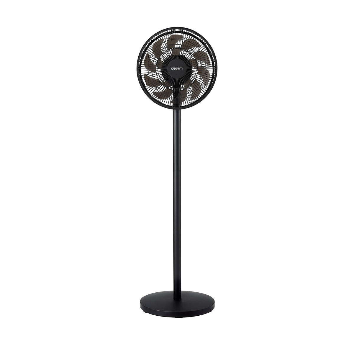 Devanti Pedestal Fan with Remote, 7 Speeds, 3 Heights, Black