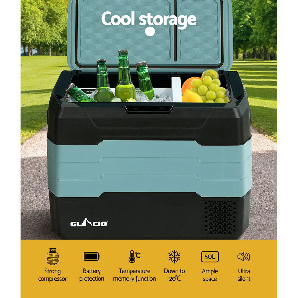 Glacio 50L Portable Fridge Freezer Camping Caravan 12V/24V/240V