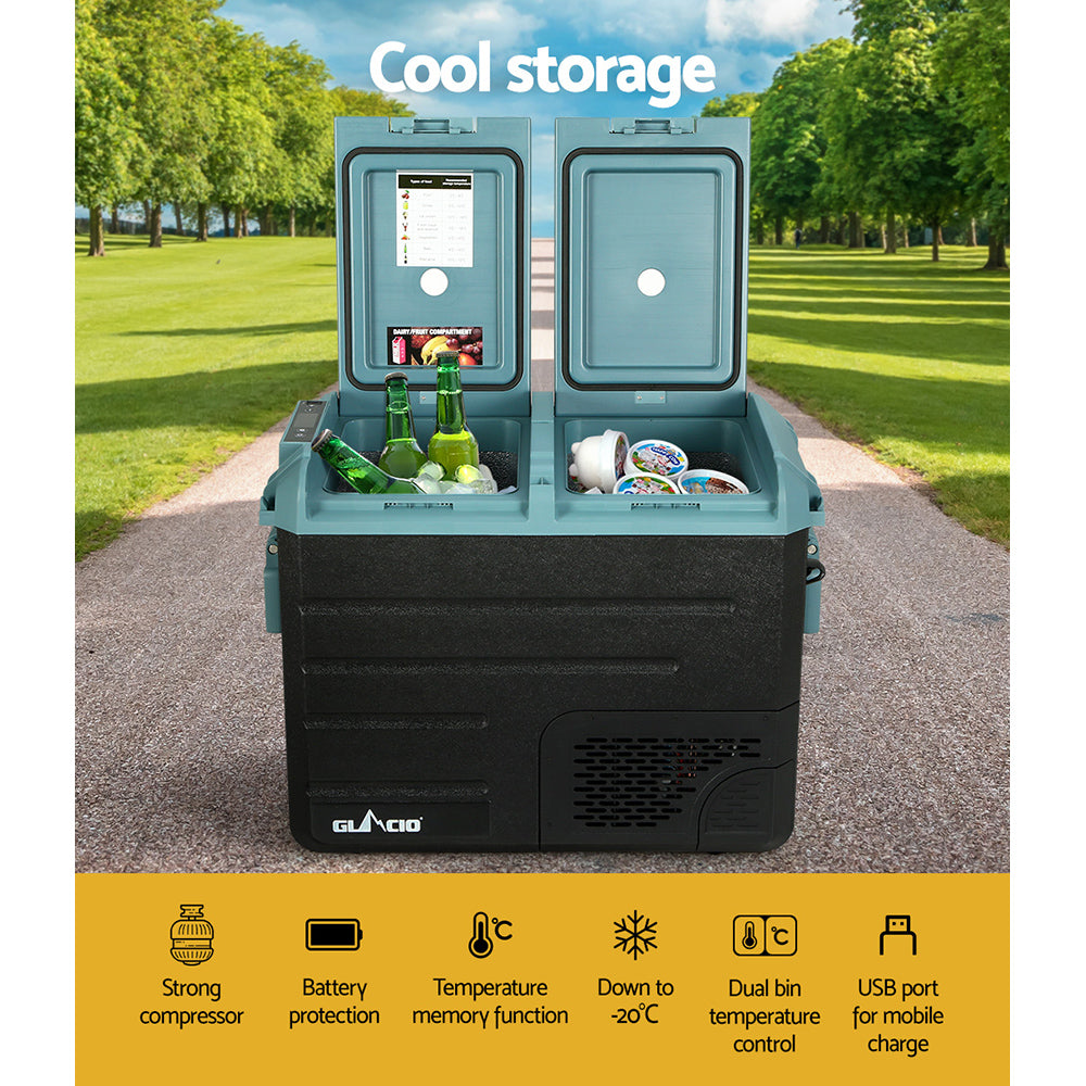 Glacio 50L Portable Fridge Freezer Caravan Cooler 12V/24V/240V