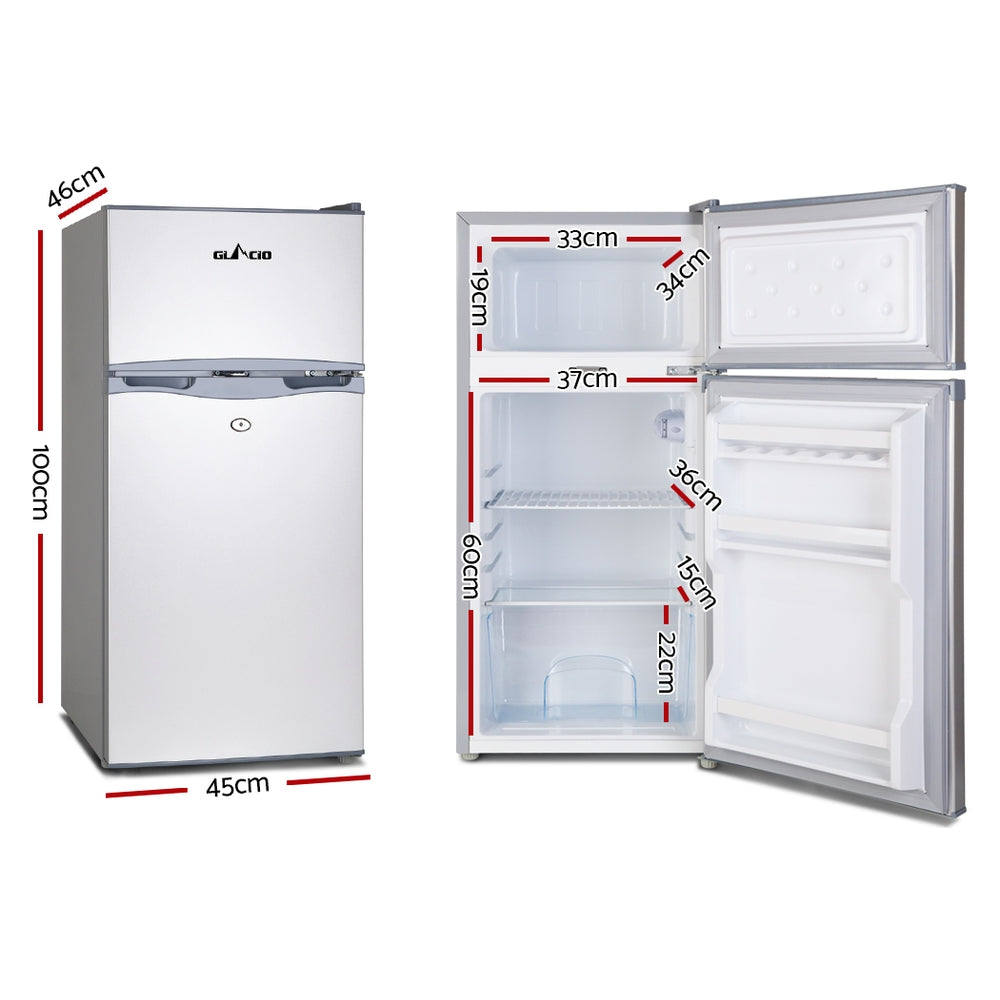 Glacio 100L Portable Fridge Freezer Caravan Camping Silver