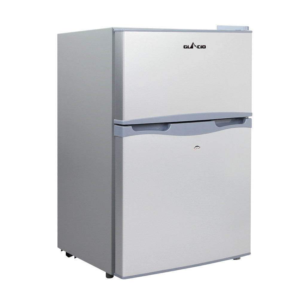 Glacio 65L Portable Fridge Freezer Upright Silver Camping Caravan