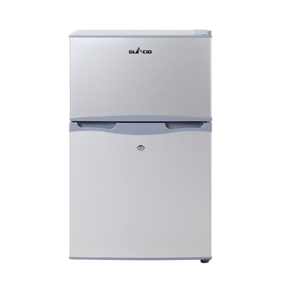 Glacio 65L Portable Fridge Freezer Upright Silver Camping Caravan