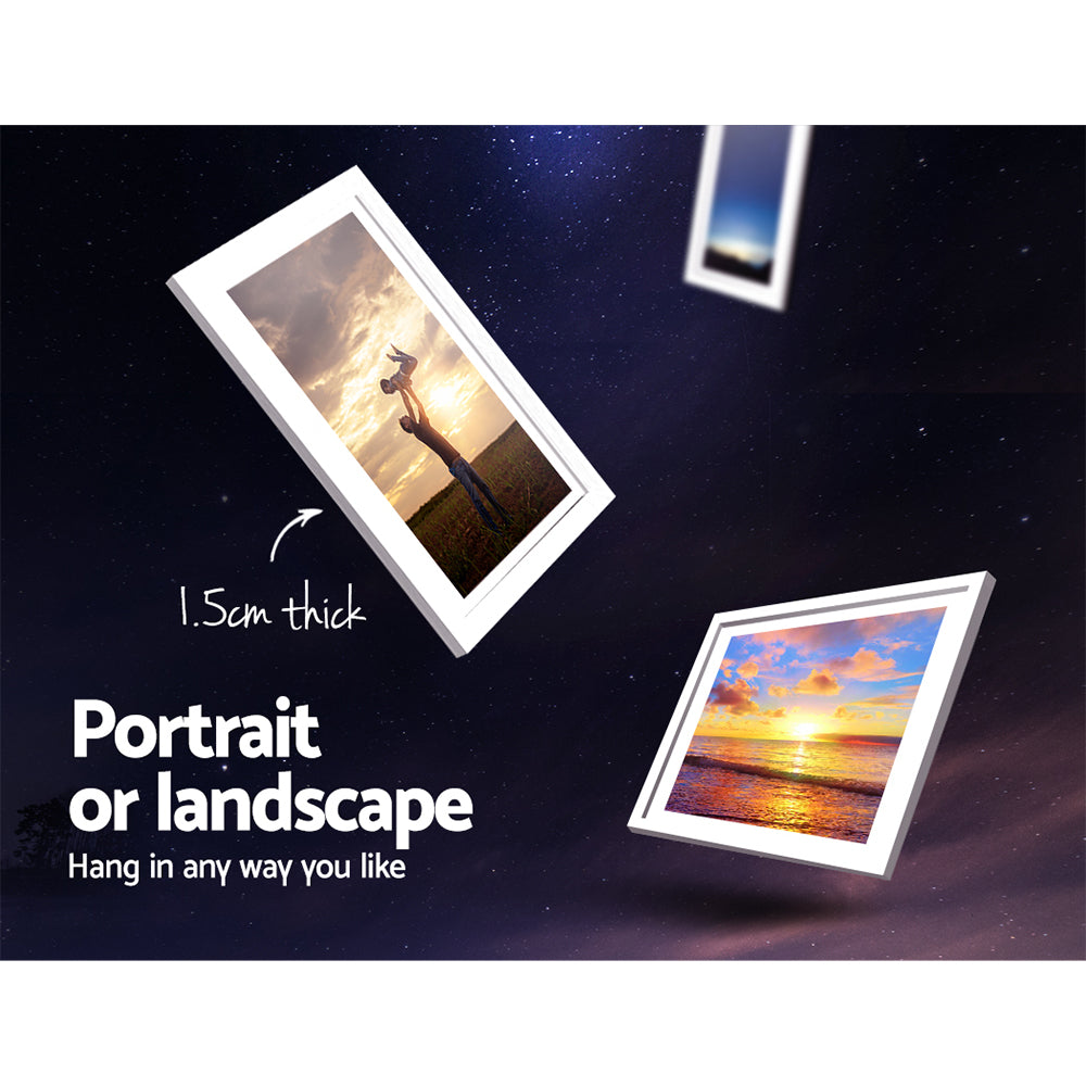 11-Piece White Photo Frame Set 5x7" 6x8" 8x10"