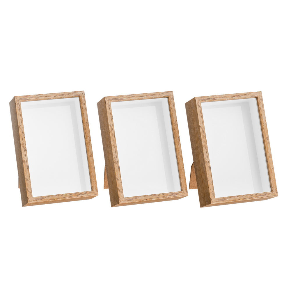 Artiss 3-Piece 3D Photo Frame Set Oak